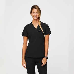 Women's Black Catarina™ - One-Pocket Scrub Top